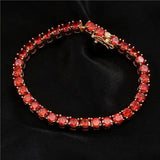 Men's Multicolor Zircon Tennis Chain Bracelet 3mm 4mm