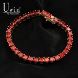 Men's Multicolor Zircon Tennis Chain Bracelet 3mm 4mm