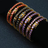 Men's Multicolor Zircon Tennis Chain Bracelet 3mm 4mm