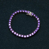 Men's Multicolor Zircon Tennis Chain Bracelet 3mm 4mm