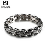 Men's Stainless Steel Snake Chain Bracelet Animal Texture Jewelry