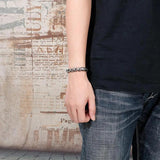 Men's Stainless Steel Snake Chain Bracelet Animal Texture Jewelry