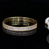 CWWZircons Light Yellow CZ Round Bangle For Ladies