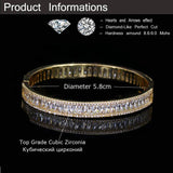 CWWZircons Light Yellow CZ Round Bangle For Ladies