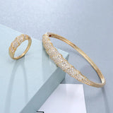 Braided CZ Cuff Bracelet Copper Bangle Bridal Wedding Jewelry
