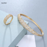 Braided CZ Cuff Bracelet Copper Bangle Bridal Wedding Jewelry