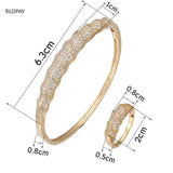 Braided CZ Cuff Bracelet Copper Bangle Bridal Wedding Jewelry