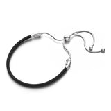 925 Leather Slider Bracelet Sterling Silver Bangle Jewelry Gift