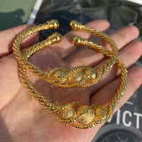 4pcs Ethnic Bead Dubai Bracelets for Woman 24k Copper Ball Saudi Arabic Bracelet