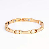 Stainless Steel Magnetic Bracelet with Rhinestones for Women