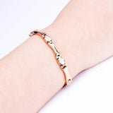 Stainless Steel Magnetic Bracelet with Rhinestones for Women
