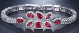 Silver CZ Crystal Charm Bracelet for Women