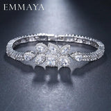 Silver CZ Crystal Charm Bracelet for Women
