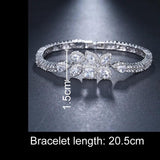 Silver CZ Crystal Charm Bracelet for Women