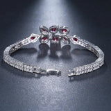 Silver CZ Crystal Charm Bracelet for Women
