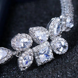 Silver CZ Crystal Charm Bracelet for Women