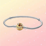 925 Sterling Silver Shooting Star Clasp Snake Chain Bracelet