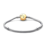 925 Sterling Silver Shooting Star Clasp Snake Chain Bracelet