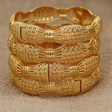 Ethiopian Bracelet 4pcs/lot 24k Bangles for Women Dubai Wedding