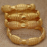 Ethiopian Bracelet 4pcs/lot 24k Bangles for Women Dubai Wedding
