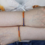 Rainbow Cz Bangle Tennis Bracelet for Women