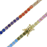 Rainbow Cz Bangle Tennis Bracelet for Women