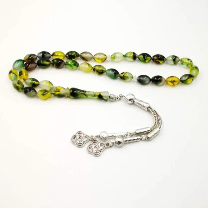 Green Tasbih Luminous Resin Muslim Rosary Eid Ramadan Gift