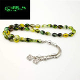 Green Tasbih Luminous Resin Muslim Rosary Eid Ramadan Gift