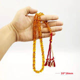 Islamic Prayer Beads Resin Misbaha Rosary with Tassel