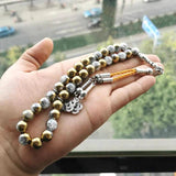 Tasbih Cracked Golden Crystal Bracelet Islamic Rosary Bead