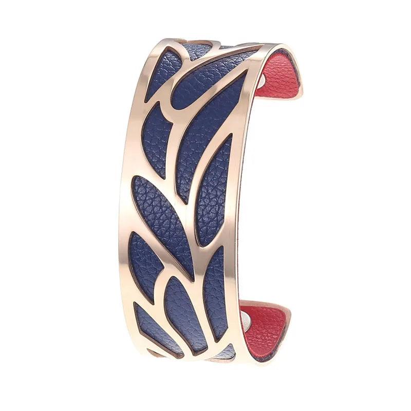 Cremo Stainless Steel Leather Cuff Bracelet Interchangeable