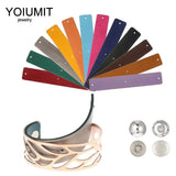Cremo Stainless Steel Leather Cuff Bracelet Interchangeable