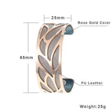 Cremo Stainless Steel Leather Cuff Bracelet Interchangeable