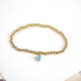 Heart Charm Bracelet Women's Elastic Copper Beads Chain Friendship Gift