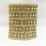 Crystal Elastic Strand Wrist Bangle Cuff Bracelet Women Wedding Jewelry