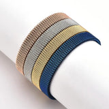 Colorful Stainless Steel Elastic Spring Wrist Band Mesh Bracelet