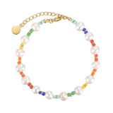 Colorful Seed Beaded Pearl Bracelet for Women
