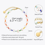 Colorful Seed Beaded Pearl Bracelet for Women