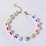 Colorful Seed Beaded Pearl Bracelet for Women