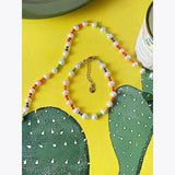 Colorful Seed Beaded Pearl Bracelet for Women