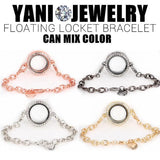 10Pcs 25mm Round Crystal Photo Memory Floating Charms Locket Chain Bracelet