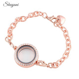 10Pcs 25mm Round Crystal Photo Memory Floating Charms Locket Chain Bracelet