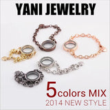 10Pcs 25mm Round Crystal Photo Memory Floating Charms Locket Chain Bracelet