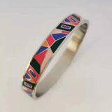 Vintage Enamel Bracelet Bangle Stainless Steel Jewelry