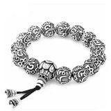 Thai Silver Bead Bracelet Retro Cold Wind Meditation Elastic Rope Jewelry