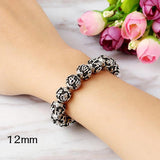 Thai Silver Bead Bracelet Retro Cold Wind Meditation Elastic Rope Jewelry