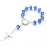 10pcs Baptism Favors Crystal Beaded Catholic Rosary Bracelet