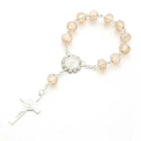 10pcs Baptism Favors Crystal Beaded Catholic Rosary Bracelet