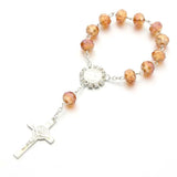 10pcs Baptism Favors Crystal Beaded Catholic Rosary Bracelet