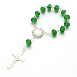 10pcs Baptism Favors Crystal Beaded Catholic Rosary Bracelet